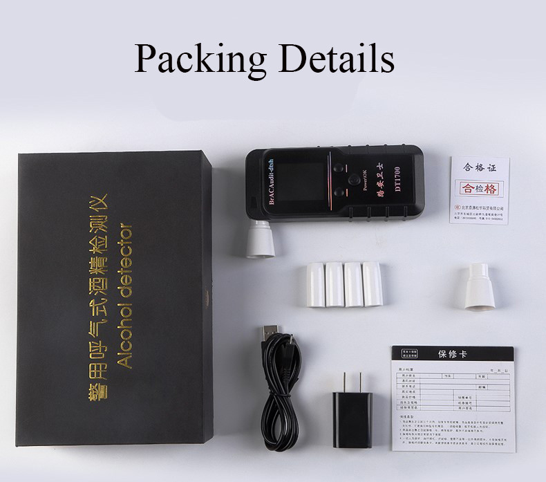 Rechargeable Portable Alcohol Tester Po Lice Breathalyzer Automatic