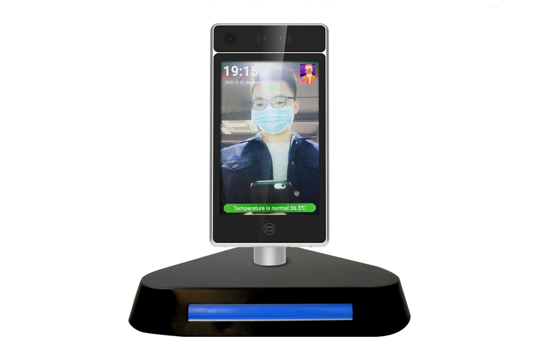 10.1" Thermal Face Recognition Device 0.3m-2m With Temperature Display