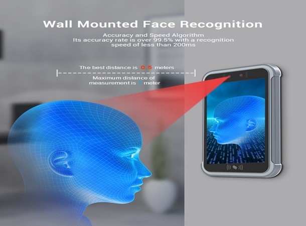 Face Recognition Door Lock Access Control System 800*1280 Screen 0.5-1.5M