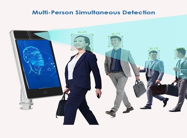 10 Inch Face Recognition Door Access System Thermal Image Camera Fever Alarm 0.5-1.5m