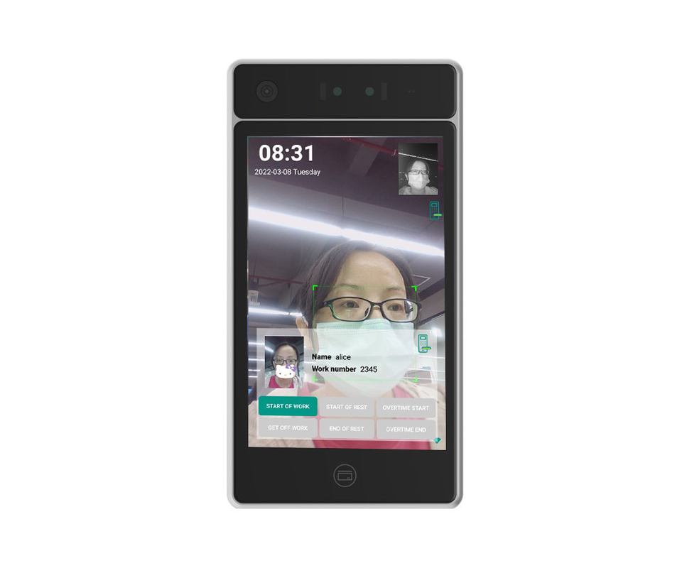 Touchless Standing 10.1 Inch Face Recognition Attendance Device IP67