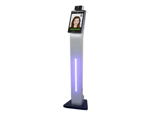 Facial Recognition Thermometer Kiosk , 0.5-1.5m Thermal Body Temperature Detection System